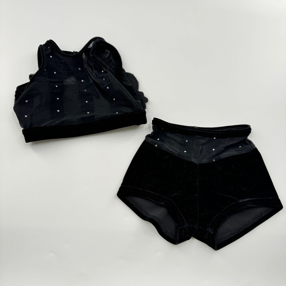 Details Dancewear Kids Black Two-Piece Dance Costume Size Small